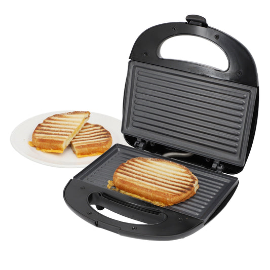 MegaChef Electric Compact Aluminum Nonstick Sandwich Maker in Black
