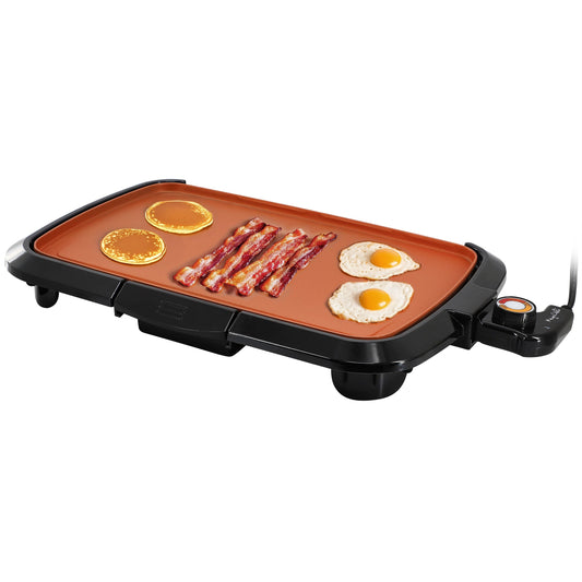MegaChef 16 Inch Electric Grill in Black with Copper Coating