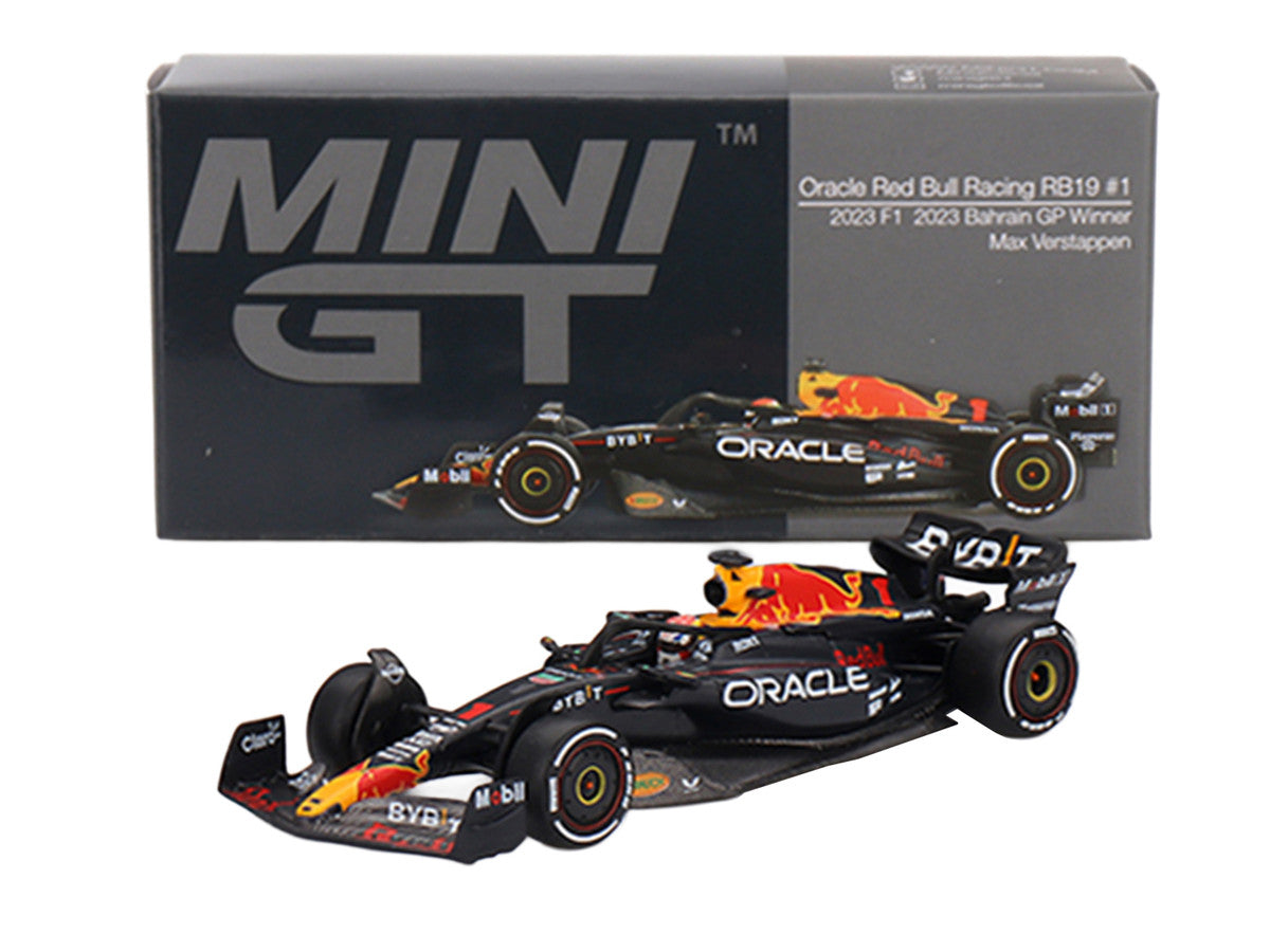 Red Bull Racing RB19 #1 Max Verstappen Winner Formula One F1 "Bahrain GP" (2023) Limited Edition 1/64 Die Cast Model Car by Mini GT