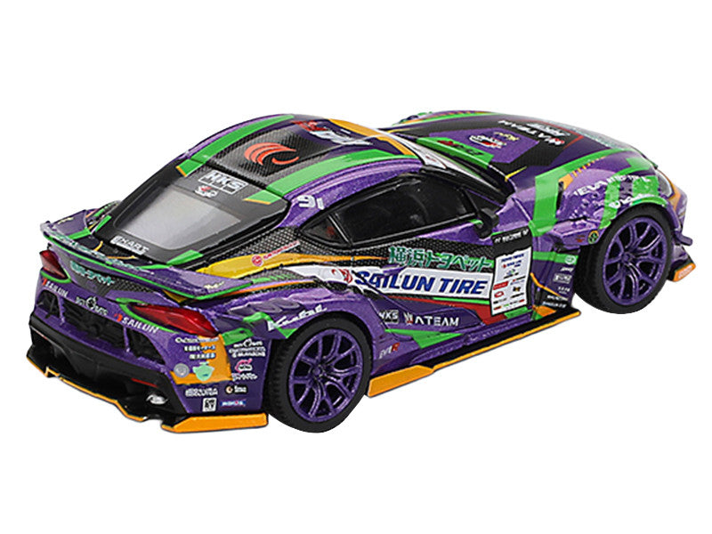Toyota GR Supra KUHL RHD (Right Hand Drive) #91 Shingo Hatanaka "Evangelion Racing" "D1 Grand Prix" (2021) Limited Edition 1/64 Diecast Model Car by Mini GT