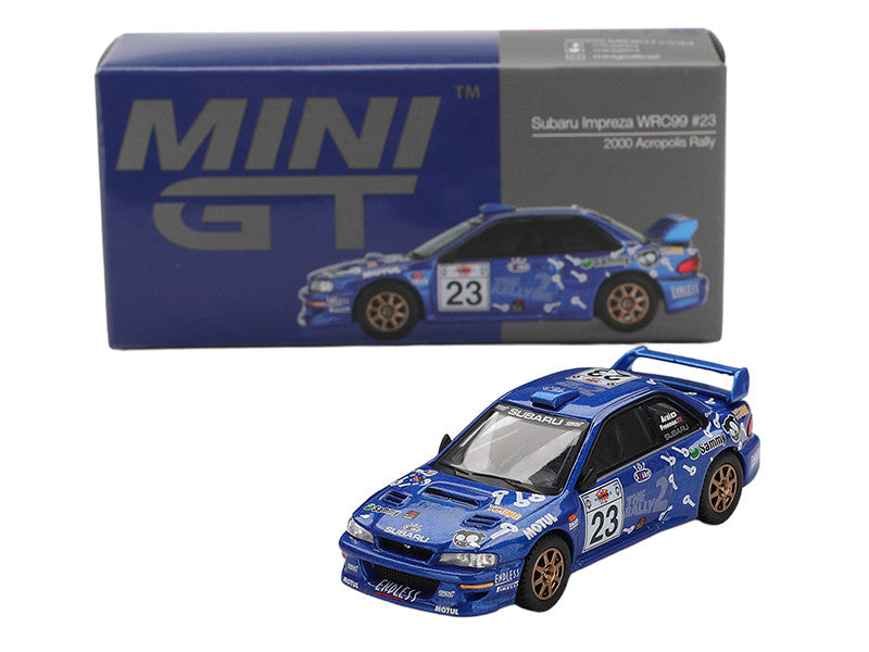 Subaru Impreza WRC99 #23 Richard Burns - Roger Freeman "Acropolis Rally" (2000) Limited Edition 1/64 Diecast Model Car by Mini GT
