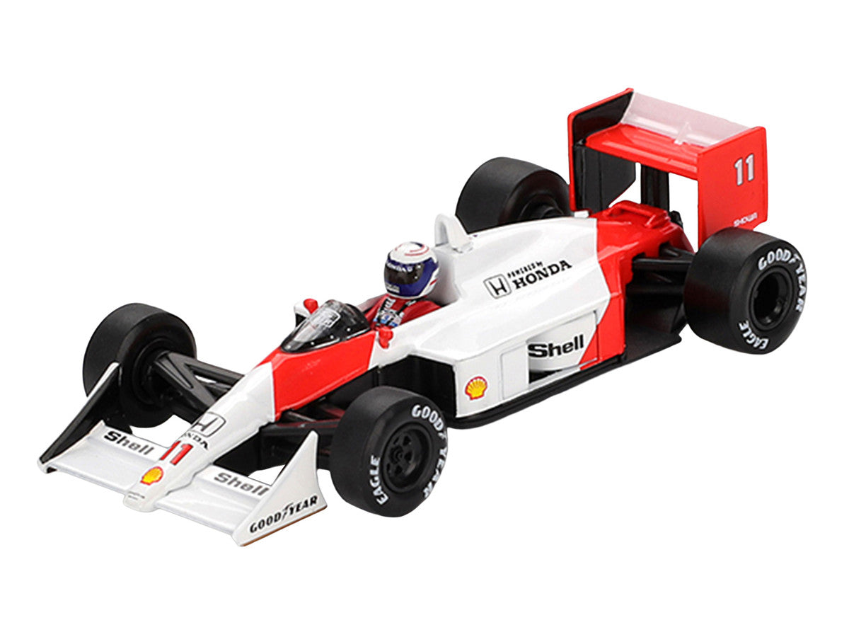 McLaren MP4/4 #11 Alain Prost 2nd Place Formula One F1 "Japanese GP" (1988) with Driver Figure Limited Edition 1/64 Diecast Model Car by Mini GT