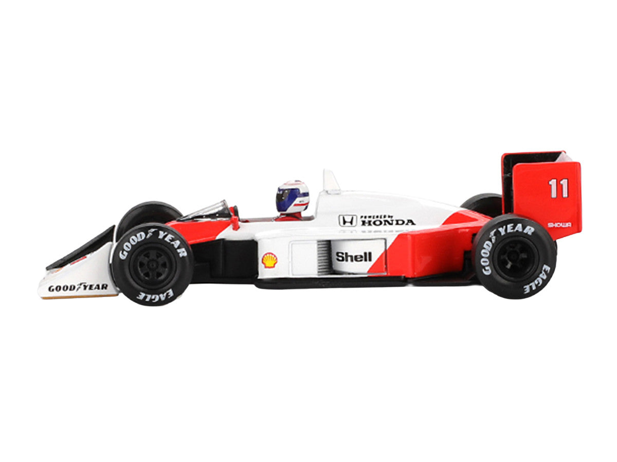 McLaren MP4/4 #11 Alain Prost 2nd Place Formula One F1 "Japanese GP" (1988) with Driver Figure Limited Edition 1/64 Diecast Model Car by Mini GT