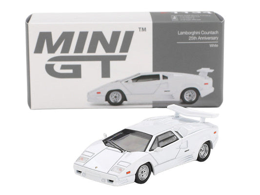 Lamborghini Countach "25th Anniversary" White Limited Edition 1/64 Diecast Model Car by Mini GT