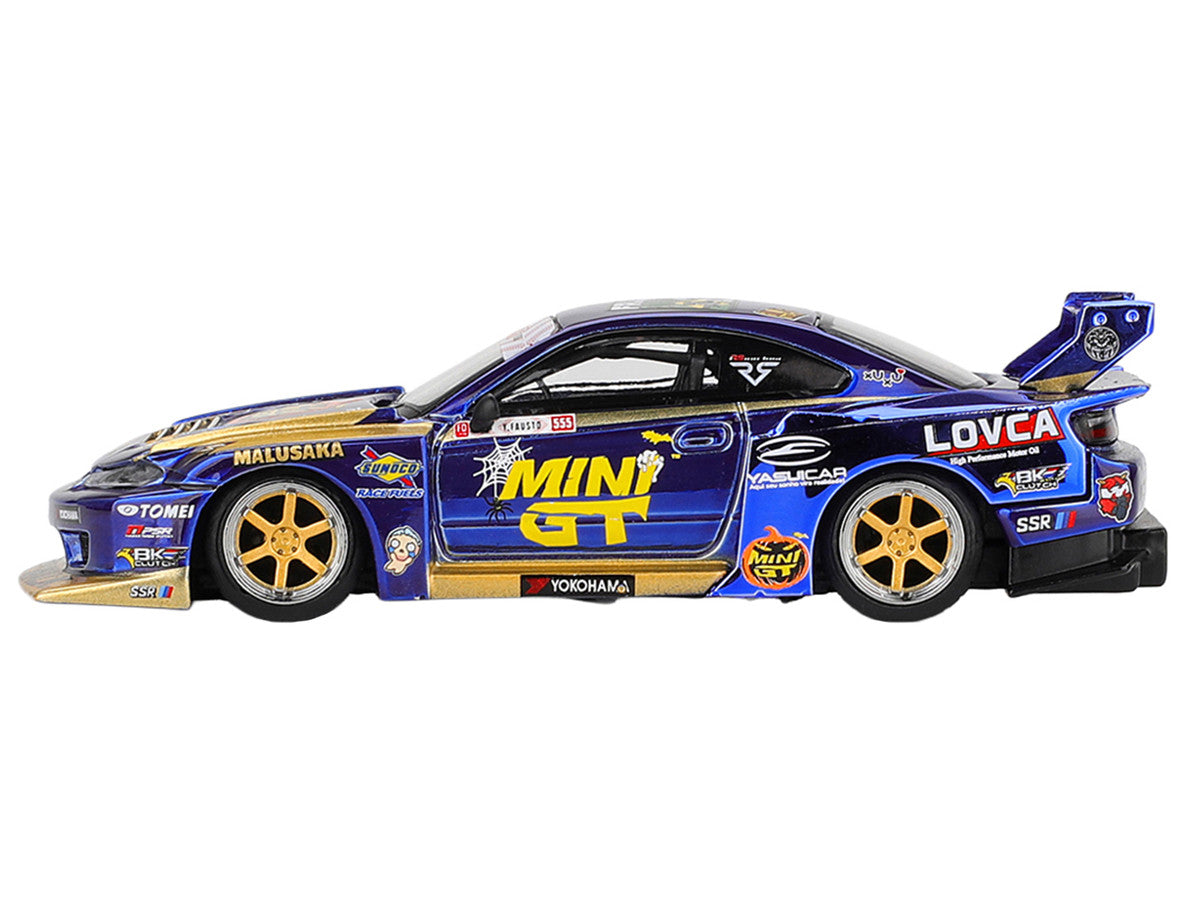 Nissan Silvia (S15) LB-Super Silhouette RHD (Right Hand Drive) #555 Yukio Fausto "Team MINI GT Liberty Walk" Halloween Special "Formula Drift Japan" (2025) Limited Edition 1/64 Diecast Model Car by Mini GT