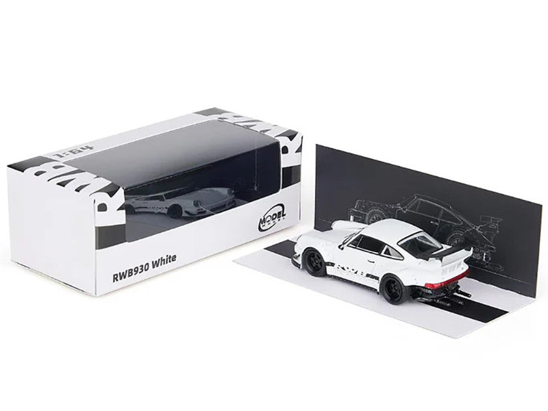 RWB 930 Matt White with Black Stripes 1/64 Diecast Model Car by Model Model