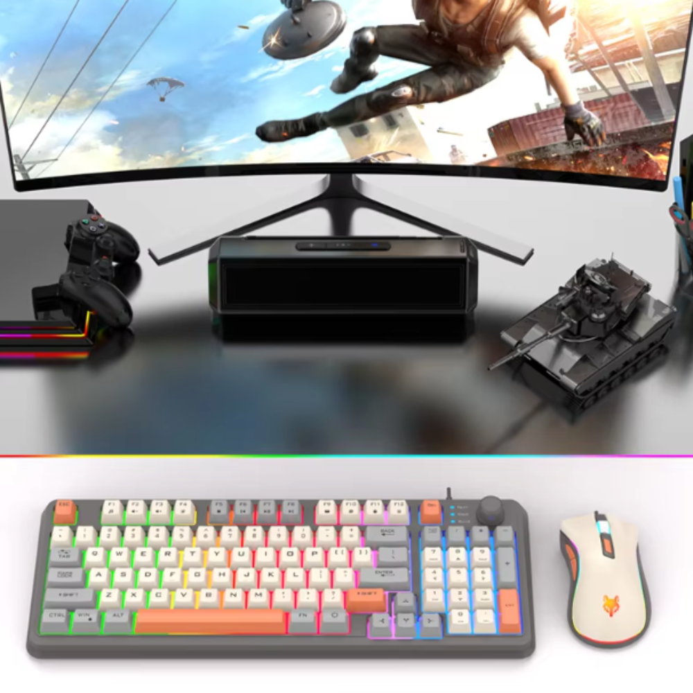 Onetify 94 Keys Portable Wired Keyboard and Mouse Set
