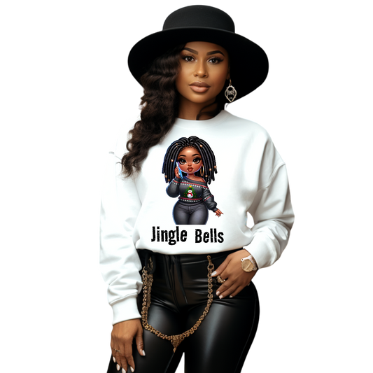 African American Women Jingle Bells Crewneck Christmas Sweatshirt
