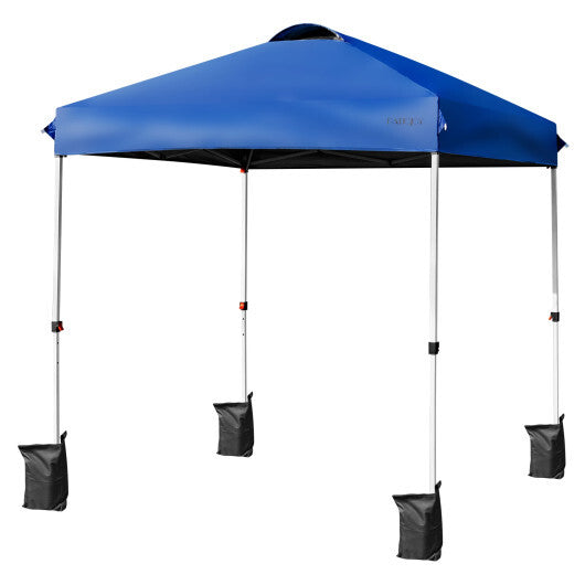 6.6 x 6.6 Feet Outdoor Pop-up Canopy Tent with Roller Bag-Pink