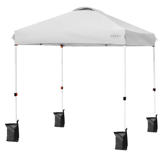 6.6 x 6.6 Feet Outdoor Pop-up Canopy Tent with Roller Bag-Pink