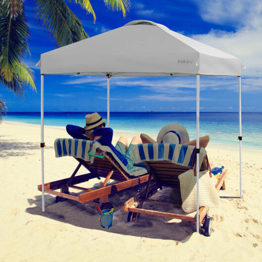 6.6 x 6.6 Feet Outdoor Pop-up Canopy Tent with Roller Bag-Pink