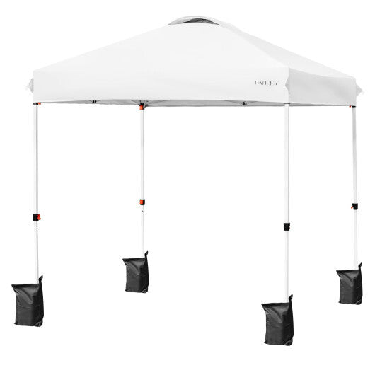 6.6 x 6.6 Feet Outdoor Pop-up Canopy Tent with Roller Bag-Pink