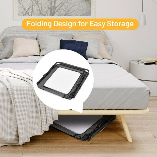 Folding Camping Storage Cabinet with 3 Shelves and Carry Bag-M - Color: Gray - Size: M