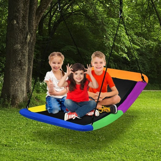700lb Giant 60 Inch Platform Tree Swing for Kids and Adults-Multicolor - Color: Multicolor