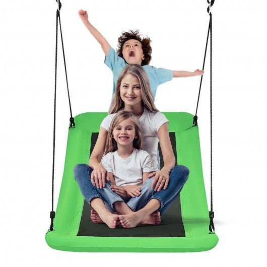 60 Inch Platform Tree Swing 700 lbs for Kids and Adults-Green - Color: Green