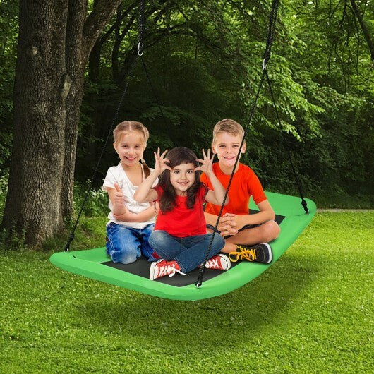 60 Inch Platform Tree Swing 700 lbs for Kids and Adults-Green - Color: Green