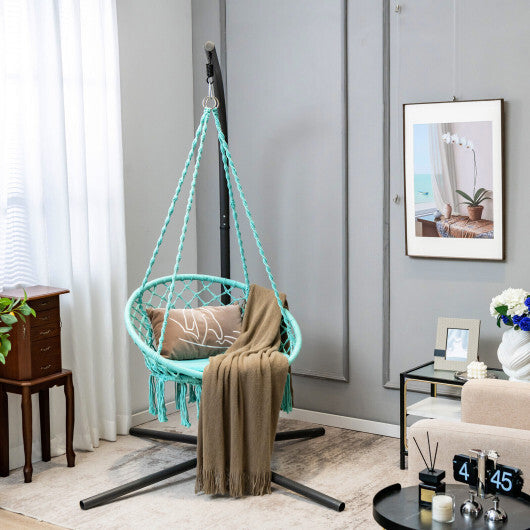 Cushioned Hammock Swing Chair with Hanging Kit-Black