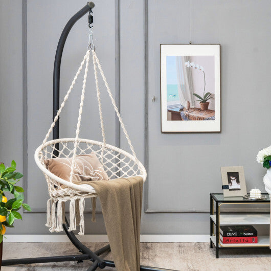 Cushioned Hammock Swing Chair with Hanging Kit-Black