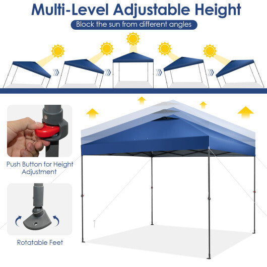 10 x 10 Feet Foldable Outdoor Instant Pop-up Canopy with Carry Bag-Gray