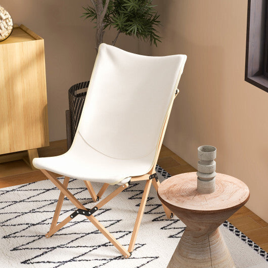 Set of 2 Bamboo Dorm Chair with Storage Pocket for Camping and Fishing-Black