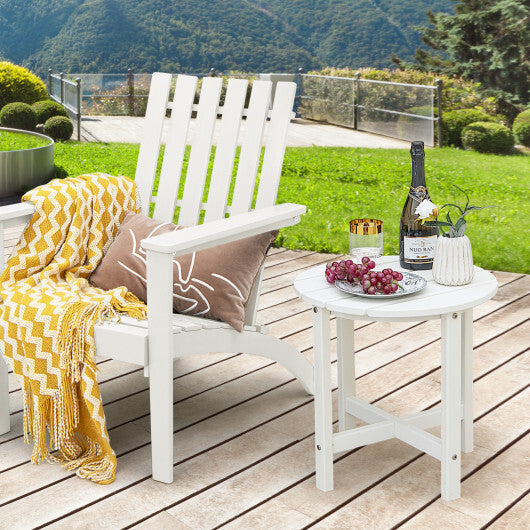 Set of 2 18 Inch Round Weather-Resistant Adirondack Side Tables-Black
