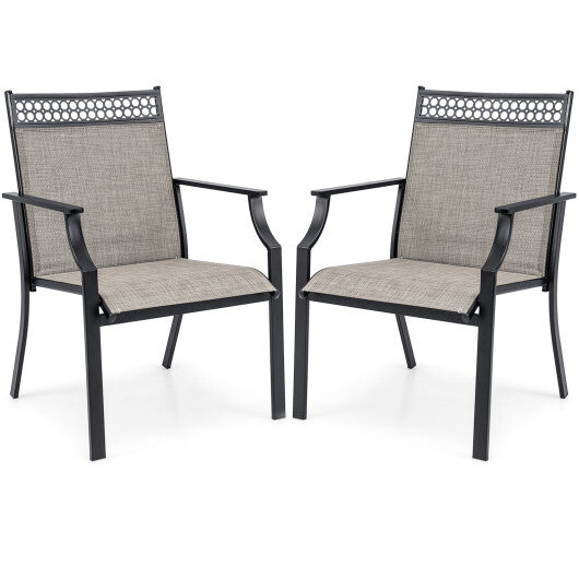 Patio Chairs Set of 2 with All Weather Breathable Fabric-Blue