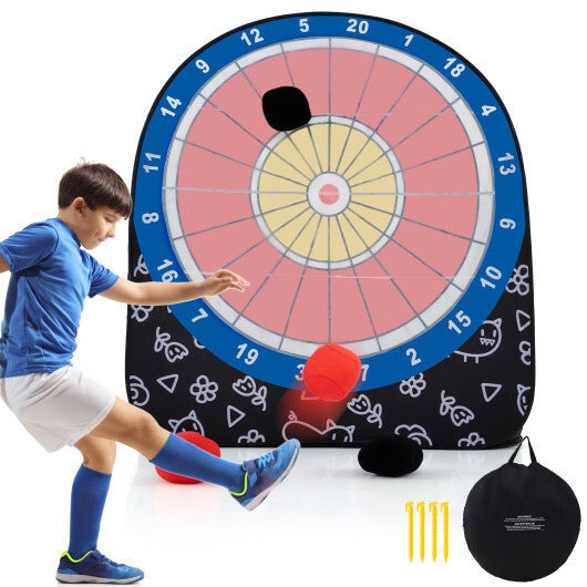 Large Dart Board for Kids with 4 Kick Balls-Red