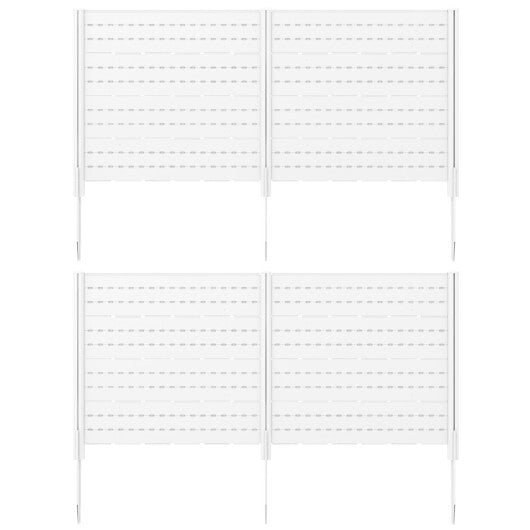 Outdoor Privacy Fence Screen with 5 Ground Stakes for Garden Yard Patio-Black