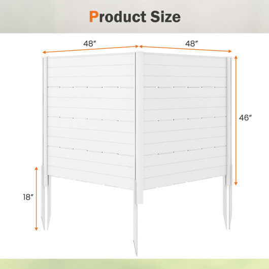 Outdoor Privacy Fence Screen with 5 Ground Stakes for Garden Yard Patio-Black