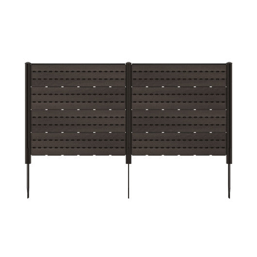 Outdoor Privacy Fence Screen with 5 Ground Stakes for Garden Yard Patio-Black