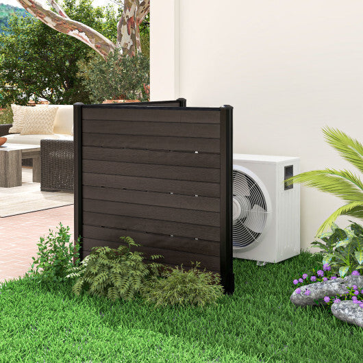 Outdoor Privacy Fence Screen with 5 Ground Stakes for Garden Yard Patio-Black
