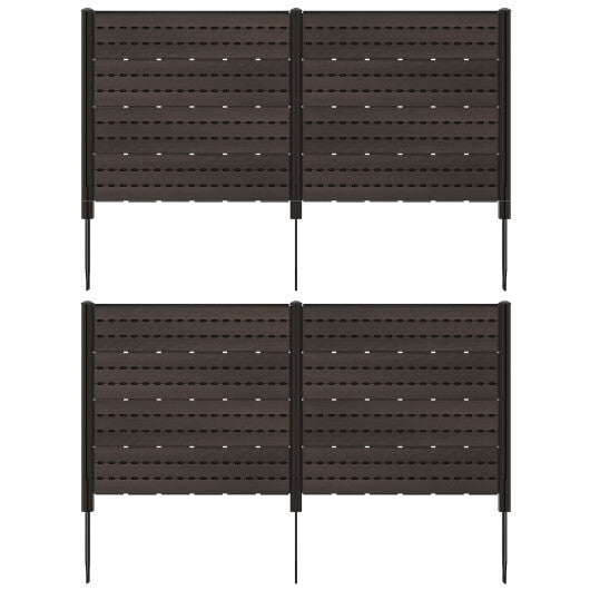Outdoor Privacy Fence Screen with 5 Ground Stakes for Garden Yard Patio-Black
