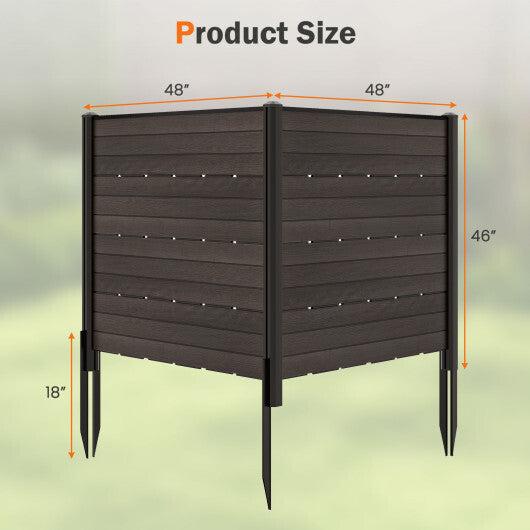 Outdoor Privacy Fence Screen with 5 Ground Stakes for Garden Yard Patio-Black