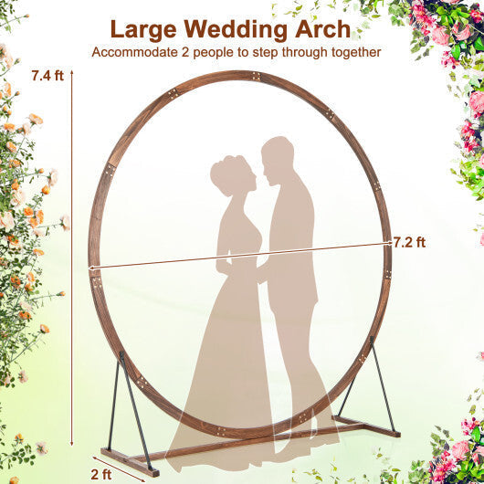 Wooden Wedding Arch Solid Wood Arbor Backdrop Stand for Wedding Ceremony-Heptagon