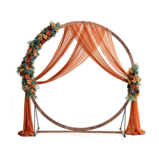 Wooden Wedding Arch Solid Wood Arbor Backdrop Stand for Wedding Ceremony-Heptagon