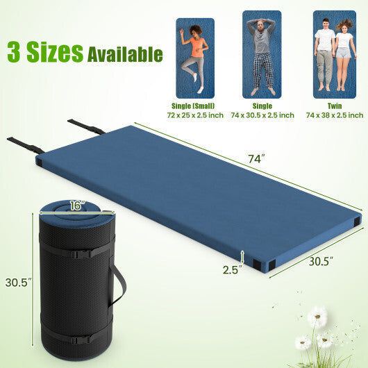 Foldable Camping Mattress with High density foam Cushion and Anti-slip Bottom-Gray
