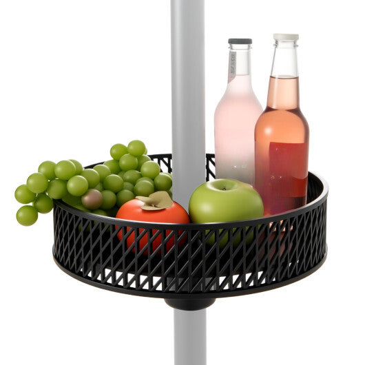 $37 Only! Adjustable Patio Umbrella Table Tray with Storage and Umbrella Poles