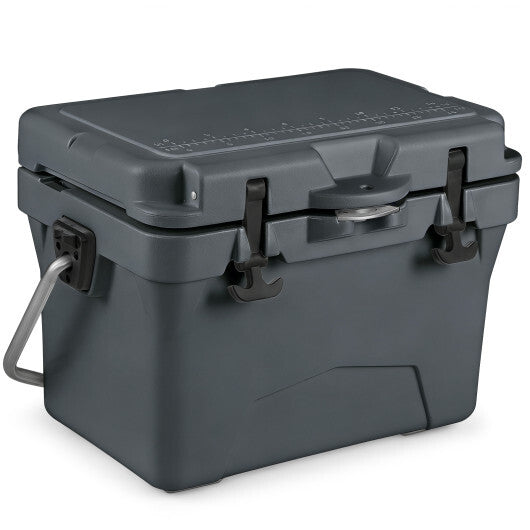 20 Quart Portable Hard Cooler with Built-in Ruler and Bottle-White