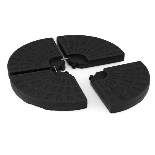 4-Piece Patio Market Umbrella Base 140 LBS Heavy-Duty with U-Locking Pins-Black