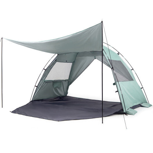 Beach Tent Sun Shelter with Canopy Pop-Up Easy Setup UPF50+ Sun Protection-Blue