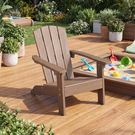 All-Weather HIPS Kid's Adirondack Chair with with High Backrest and Armrests-Turquoise