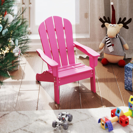 All-Weather HIPS Kid's Adirondack Chair with with High Backrest and Armrests-Turquoise