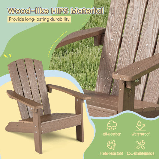 Set of 2 Kid's Adirondack Chair with with High Backrest and Armrests-Pink