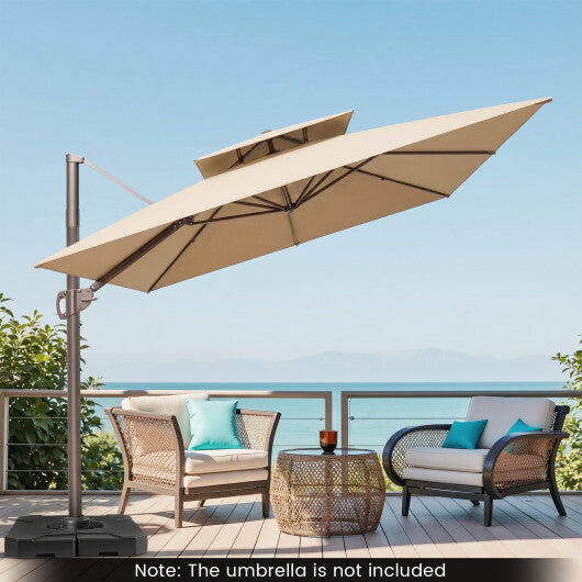 274 LBS Cantilever Patio Umbrella Base with Handles