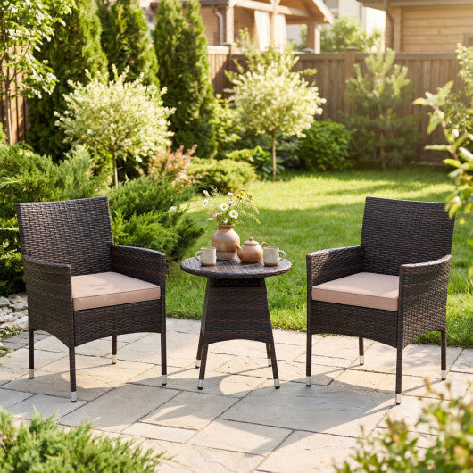 3 Piece Patio Furniture Set Outside Bistro Set for Porch-Navy