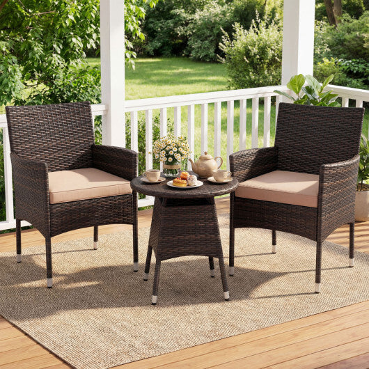 3 Piece Patio Furniture Set Outside Bistro Set for Porch-Navy