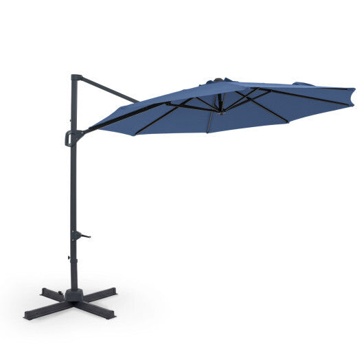 10 Feet Patio Cantilever Umbrella with Easy Tilt Adjustment-Wine