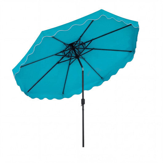 10 Feet Patio Umbrella with Push Button Tilt and Crank-Coffee