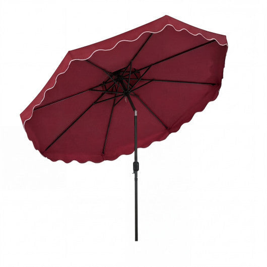 10 Feet Patio Umbrella with Push Button Tilt and Crank-Coffee