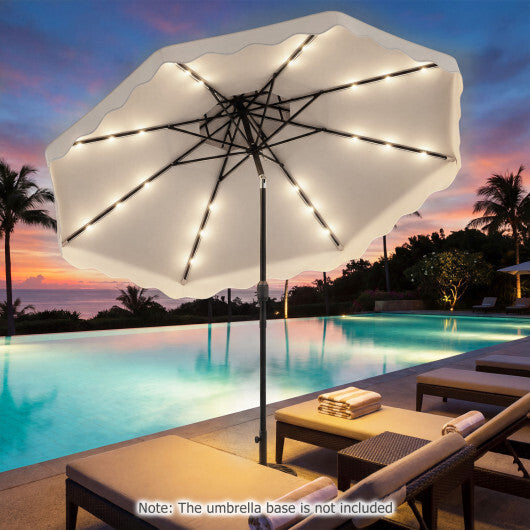10 FT Solar LED Patio Umbrella for Deck and Pool-Beige